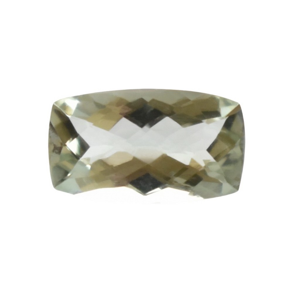 Green amethyst cushion-shaped unset for jewelry